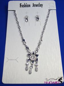 FJ0228White chain necklace and earrings jewelry