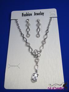 FJ0279White chain necklace and earrings jewelry