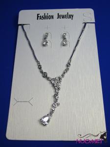 FJ0280White chain necklace and earrings jewelry