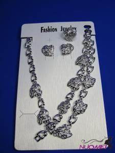 FJ0285White chain necklace and earrings jewelry