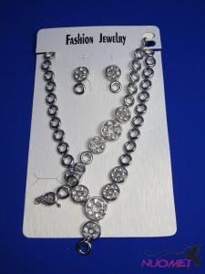 FJ0286White chain necklace and earrings jewelry