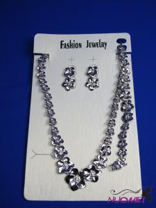 FJ0289White chain necklace and earrings jewelry