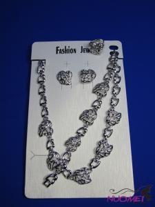 FJ0290White chain necklace and earrings jewelry