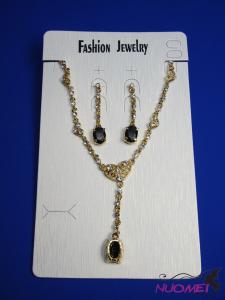 FJ0294Golden chain necklace and earrings jewelry