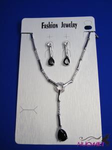 FJ0295White chain necklace and earrings jewelry