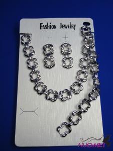 FJ0297White chain necklace and earrings jewelry