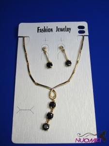 FJ0300Golden chain necklace and earrings jewelry