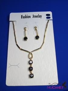 FJ0303Golden chain necklace and earrings jewelry