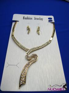 FJ0307Golden chain necklace and earrings jewelry