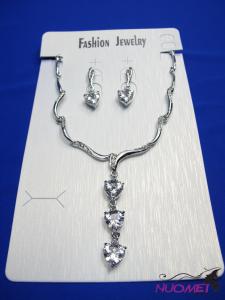 FJ0309White chain necklace and earrings jewelry