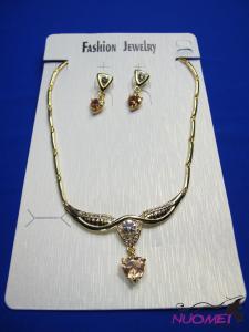 FJ0310Golden chain necklace and earrings jewelry