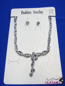 FJ0325White chain necklace and earrings jewelry