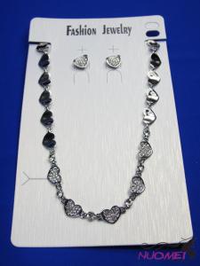 FJ0326White chain necklace and earrings jewelry