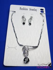 FJ0327White chain necklace and earrings jewelry