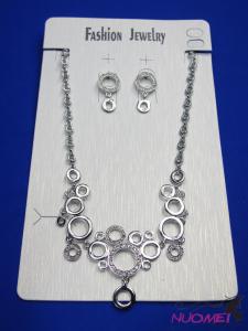 FJ0329White chain necklace and earrings jewelry